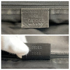 Gucci Black Silver GG Canvas Leather Tote Shoulder Bag — view 3