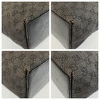 Gucci Black Silver GG Canvas Leather Tote Shoulder Bag — view 4
