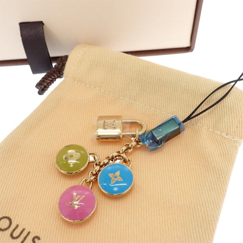 Louis Vuitton Bijou Telephonne Pastille Mobile Strap Charm Metal Multicolor