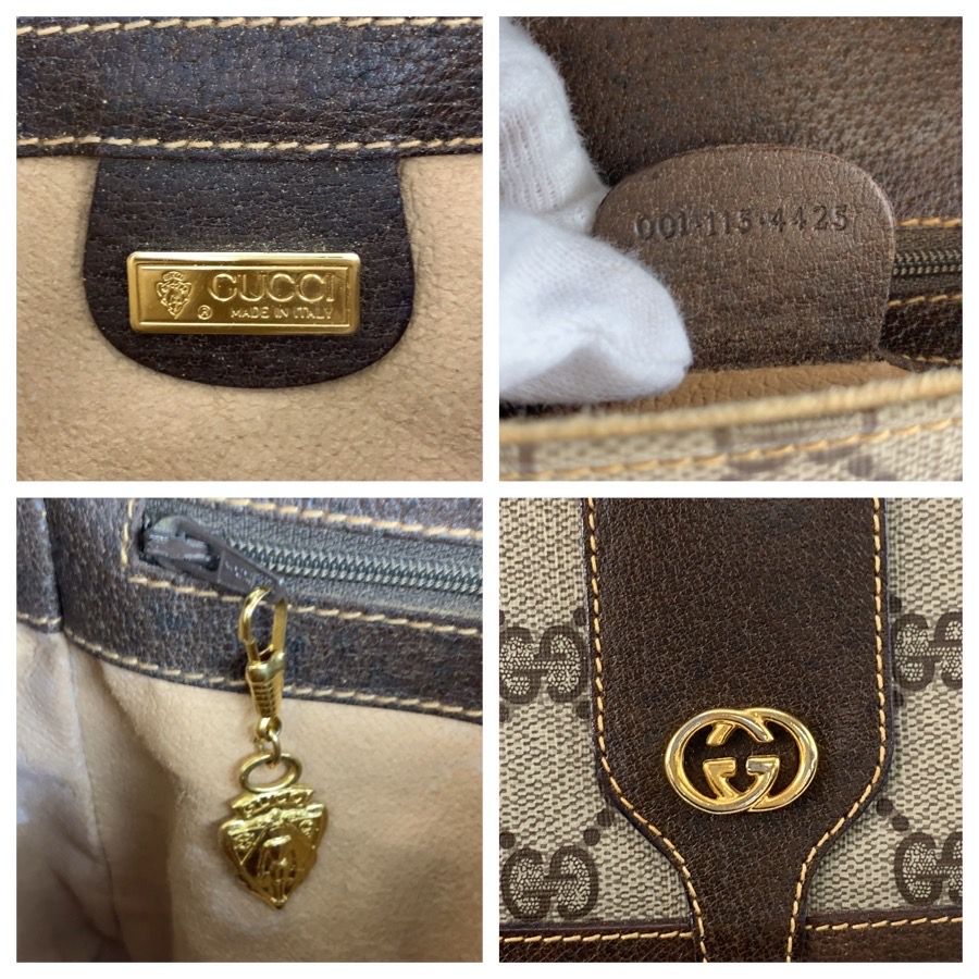 Gucci Vintage Beige Brown GG Supreme Canvas 001 115 Shoulder Bag Pochette — view 3