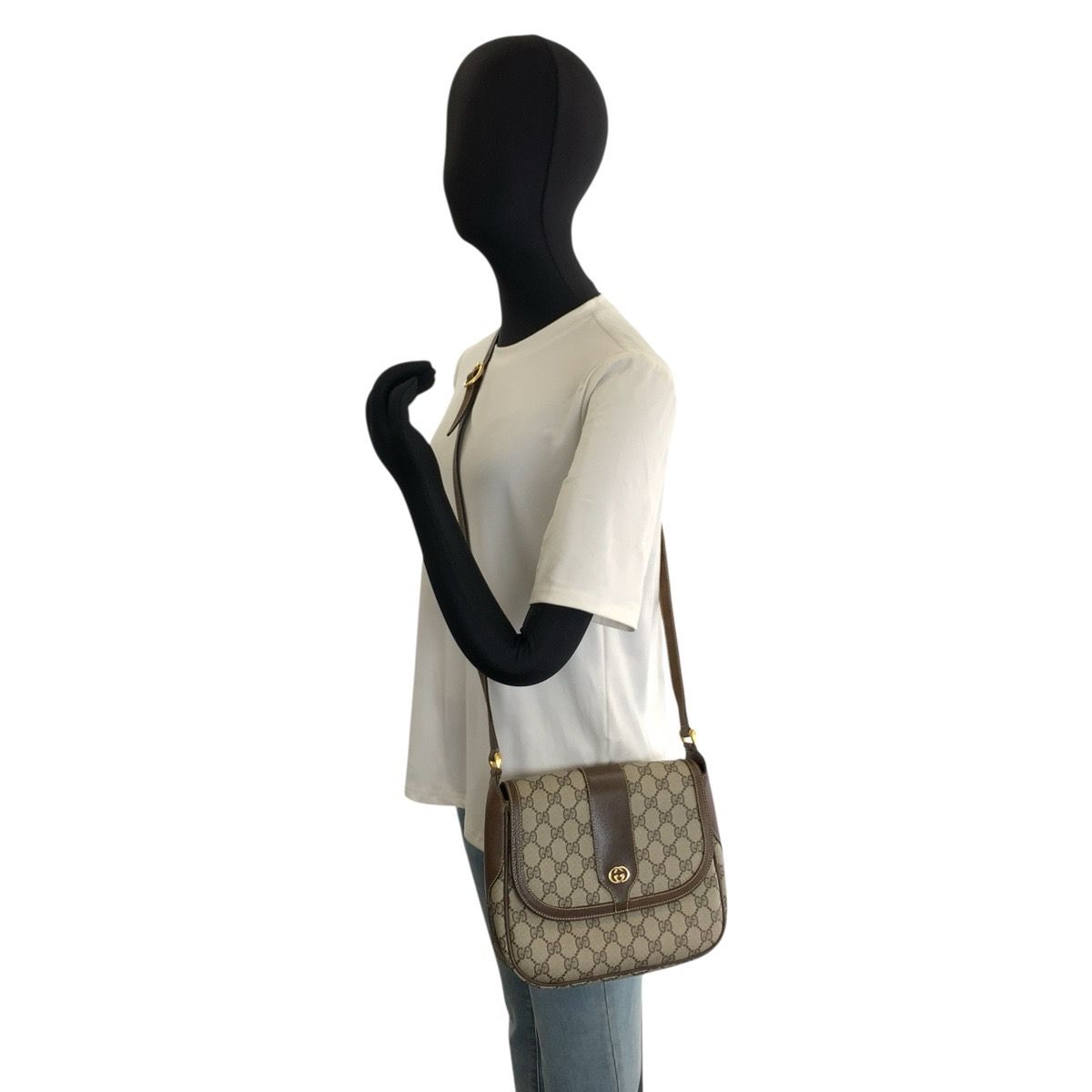 Gucci Vintage Beige Brown GG Supreme Canvas 001 115 Shoulder Bag Pochette — view 6