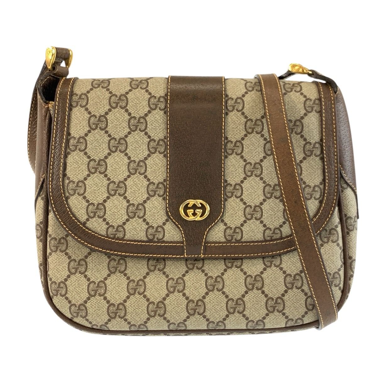 Gucci Vintage Beige Brown GG Supreme Canvas 001 115 Shoulder Bag Pochette