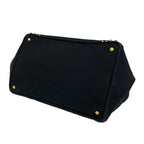 Prada Canapa Triangle Logo Canvas Saffiano Leather Studs Tote Handbag Black — view 8