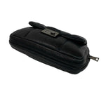 Prada Nappa Bomber Logo Leather Chain Shoulder Bag Pochette Black with Key — view 8
