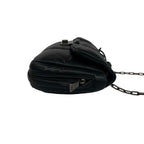 Prada Nappa Bomber Logo Leather Chain Shoulder Bag Pochette Black with Key — view 6
