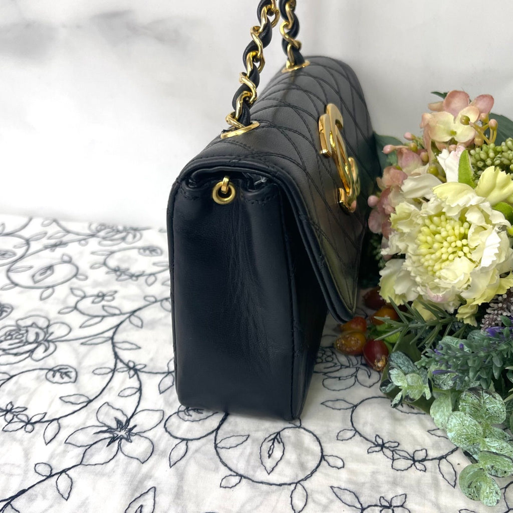 Chanel Vintage Quilted Jumbo CC Logo Shoulder Bag — view 5