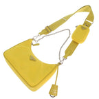 Prada Re-Nylon 2-Way Handbag Shoulder Bag Nylon Yellow Triangle Logo Chain — view 2