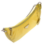 Prada Re-Nylon 2-Way Handbag Shoulder Bag Nylon Yellow Triangle Logo Chain — view 8