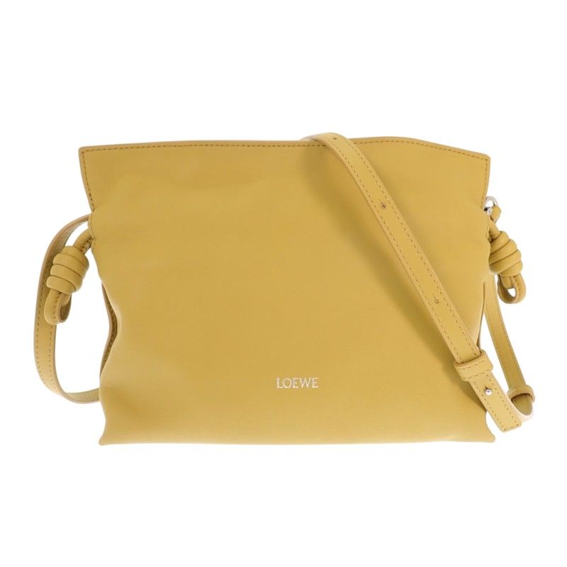 Loewe Flamenco Clutch Mini 2-Way Shoulder Bag Nappacalfskin Yellow Silver