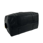 Celine Vintage Triomphe Embossed Logo Leather Handle Mini Boston Bag Black — view 7