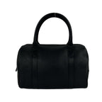 Celine Vintage Triomphe Embossed Logo Leather Handle Mini Boston Bag Black — view 3