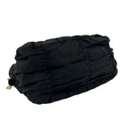 Prada Logo Gathered Nylon Leather 2-Way Handbag Tote Shoulder Bag Black — view 7
