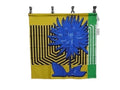 Dior Scarf Flower Pop Yellow Blue Green Black White 100% Silk