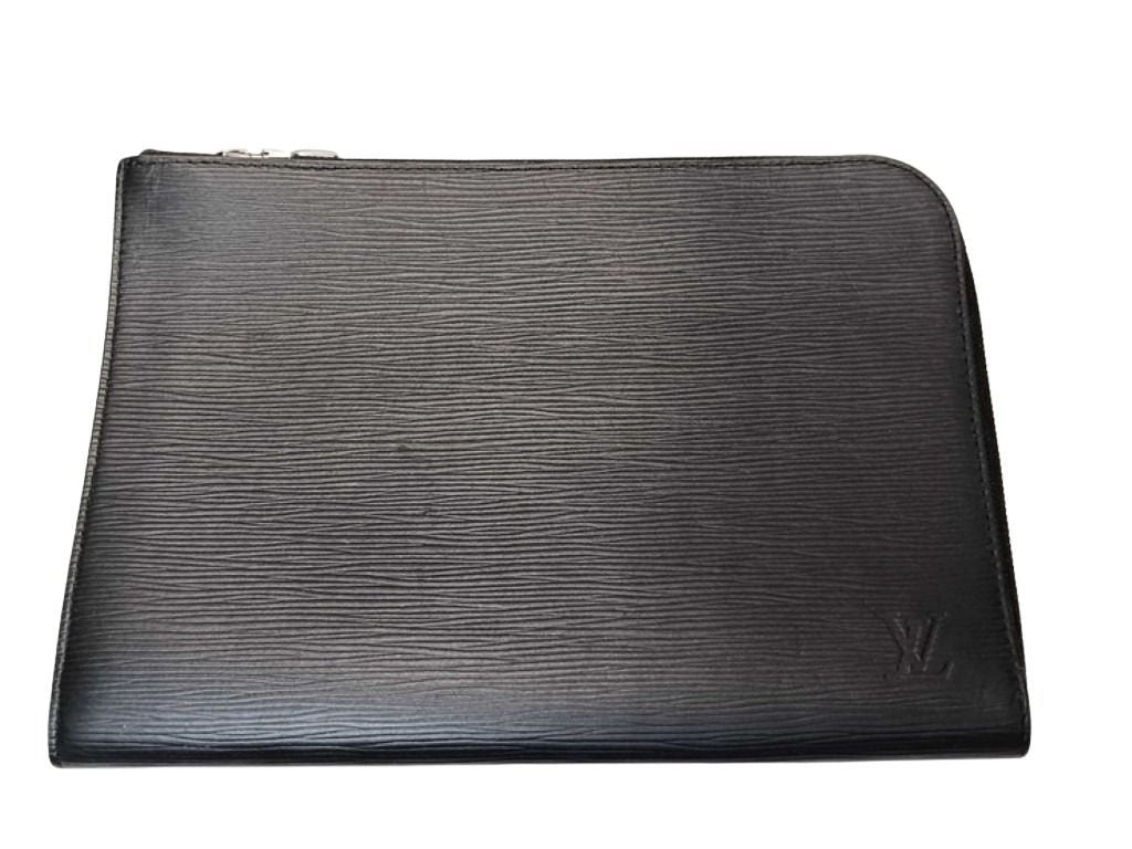 Louis Vuitton Clutch Pochette Jules PM Black Epi Silver