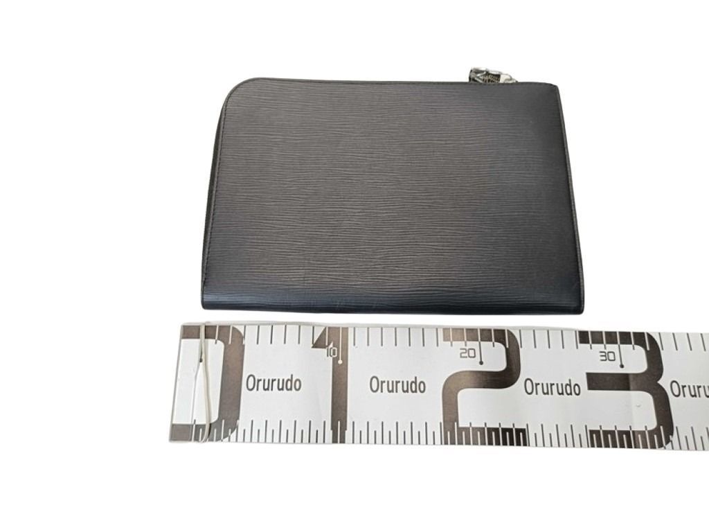 Louis Vuitton Clutch Pochette Jules PM Black Epi Silver — view 2