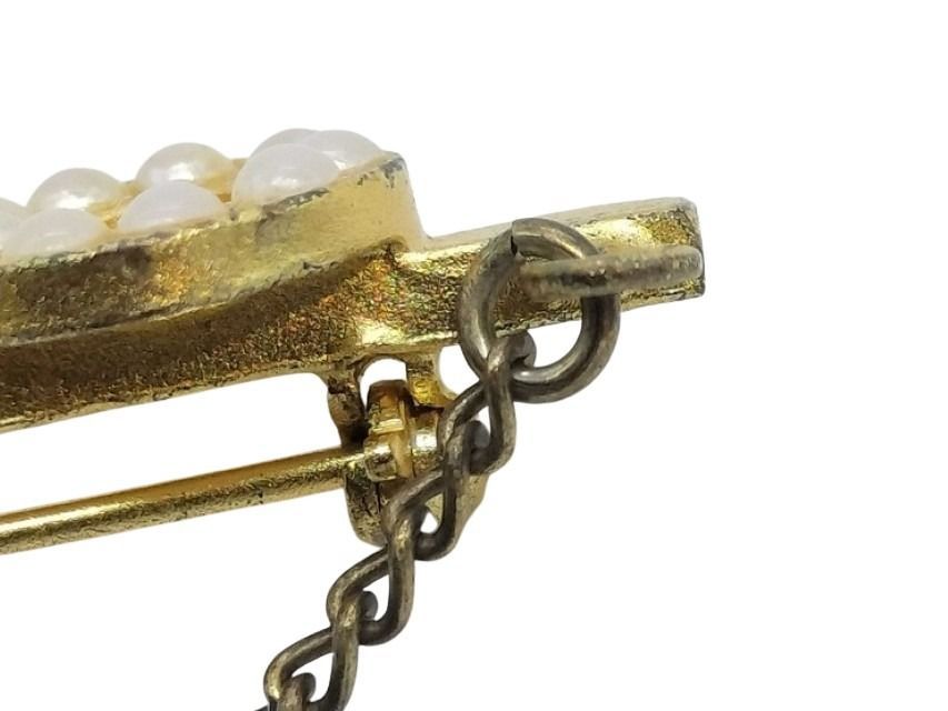 Chanel Brooch Coco Pearl Gold Metal — view 8