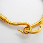Hermes Bracelet Jumbo Hook Gold Plated Leather Brown — view 5