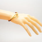 Hermes Bracelet Jumbo Hook Gold Plated Leather Brown — view 6