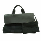 Hermes Tote Bag Valparaiso MM Toileche Blanc Black Silver