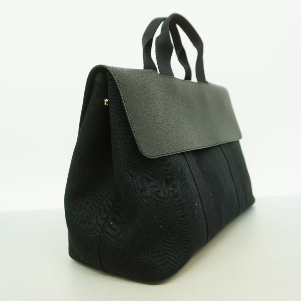 Hermes Tote Bag Valparaiso MM Toileche Blanc Black Silver — view 2