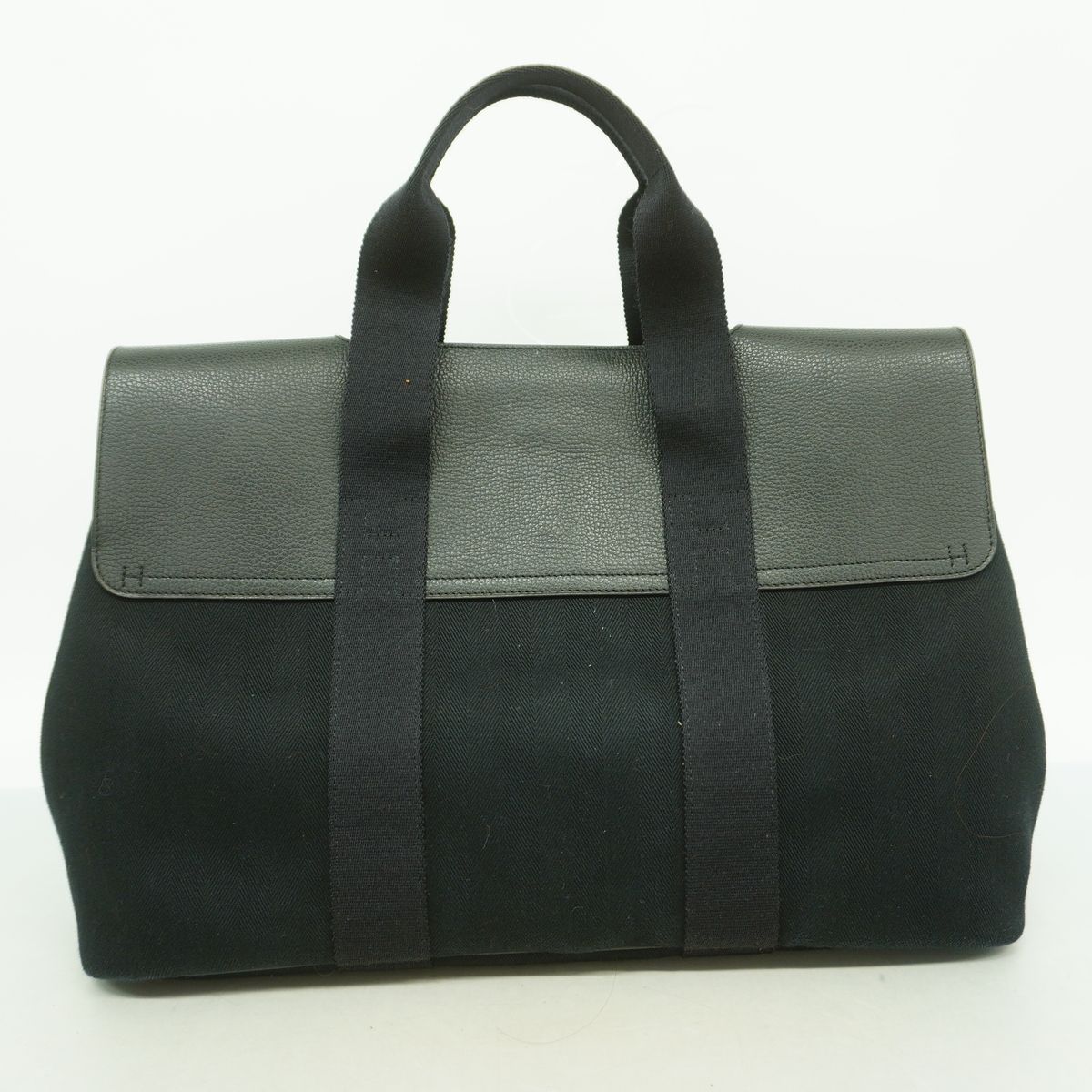 Hermes Tote Bag Valparaiso MM Toileche Blanc Black Silver — view 7