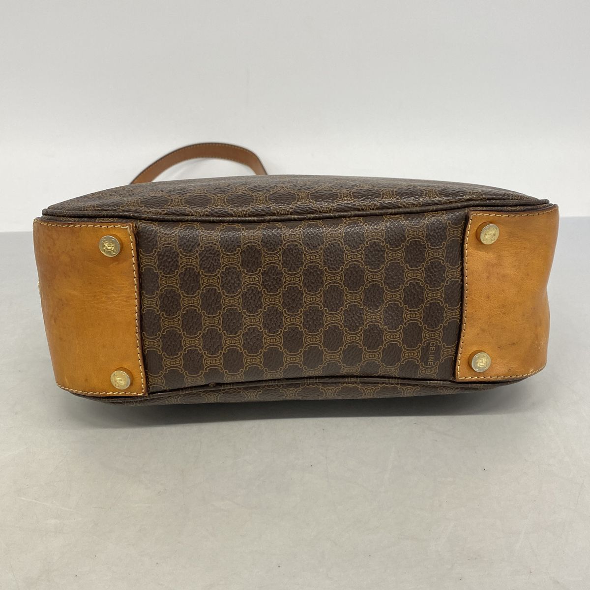 Celine Shoulder Bag Macadam Brown Gold — view 3