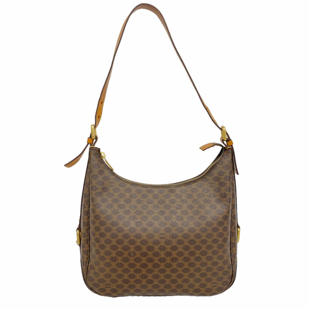 Celine Shoulder Bag Macadam Brown Gold