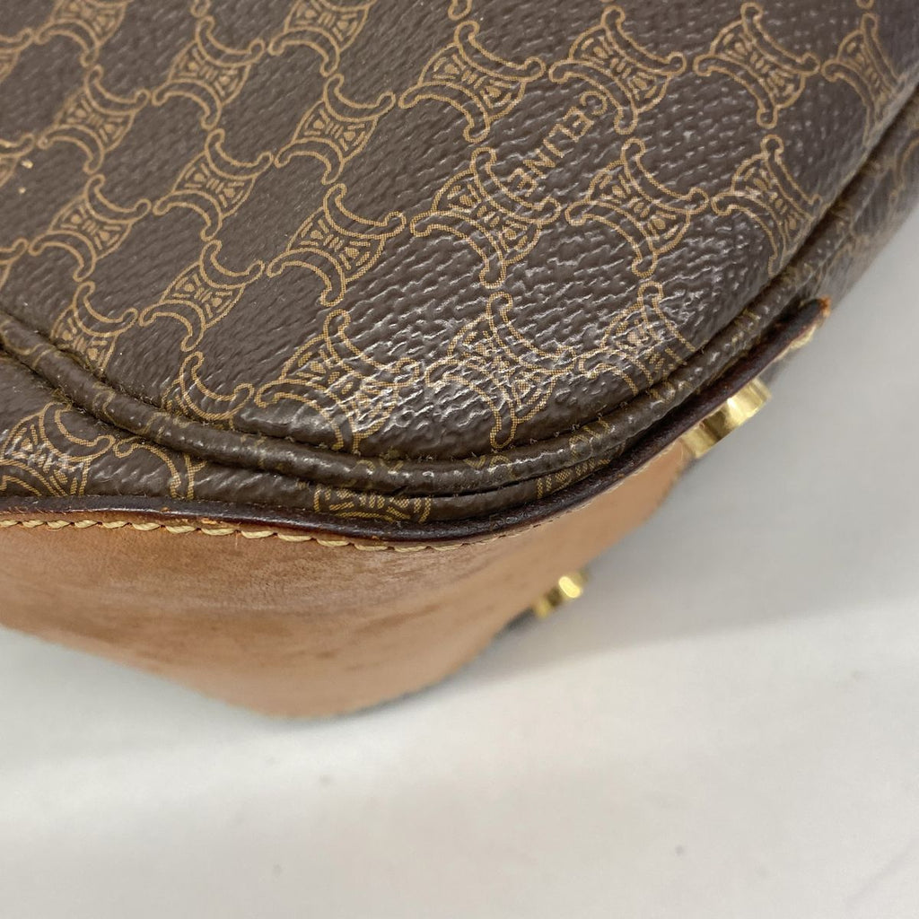 Celine Shoulder Bag Macadam Brown Gold — view 8