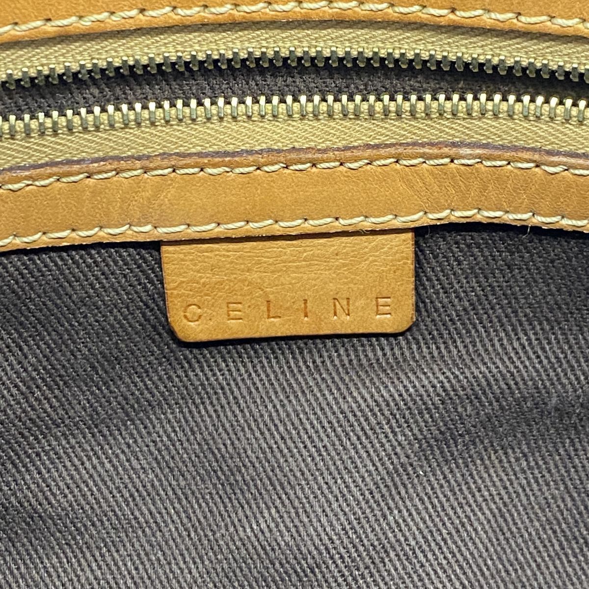 Celine Shoulder Bag Macadam Brown Gold — view 5
