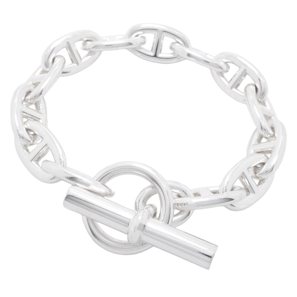 Hermes Bre T Chaine D'ancre GM Silver Bracelet