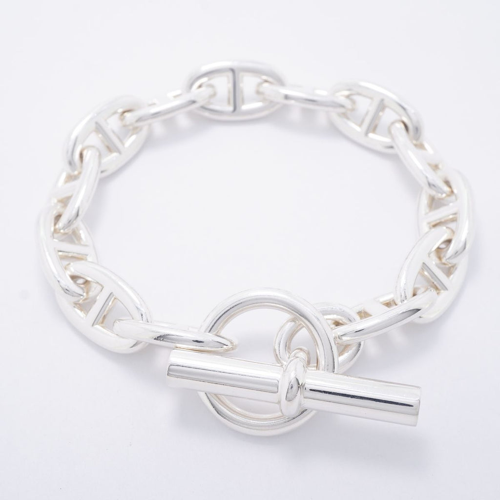 Hermes Bre T Chaine D'ancre GM Silver Bracelet — view 3