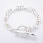 Hermes Bre T Chaine D'ancre GM Silver Bracelet — view 3
