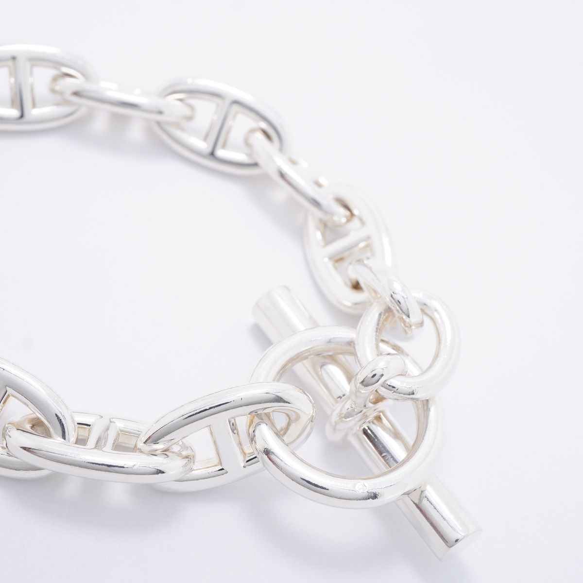 Hermes Bre T Chaine D'ancre GM Silver Bracelet — view 2