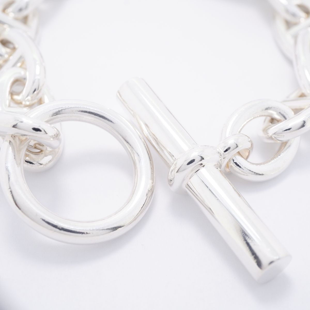 Hermes Bre T Chaine D'ancre GM Silver Bracelet — view 4