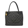 Chanel Tote Bag Reissue Caviar Leather Black Gold