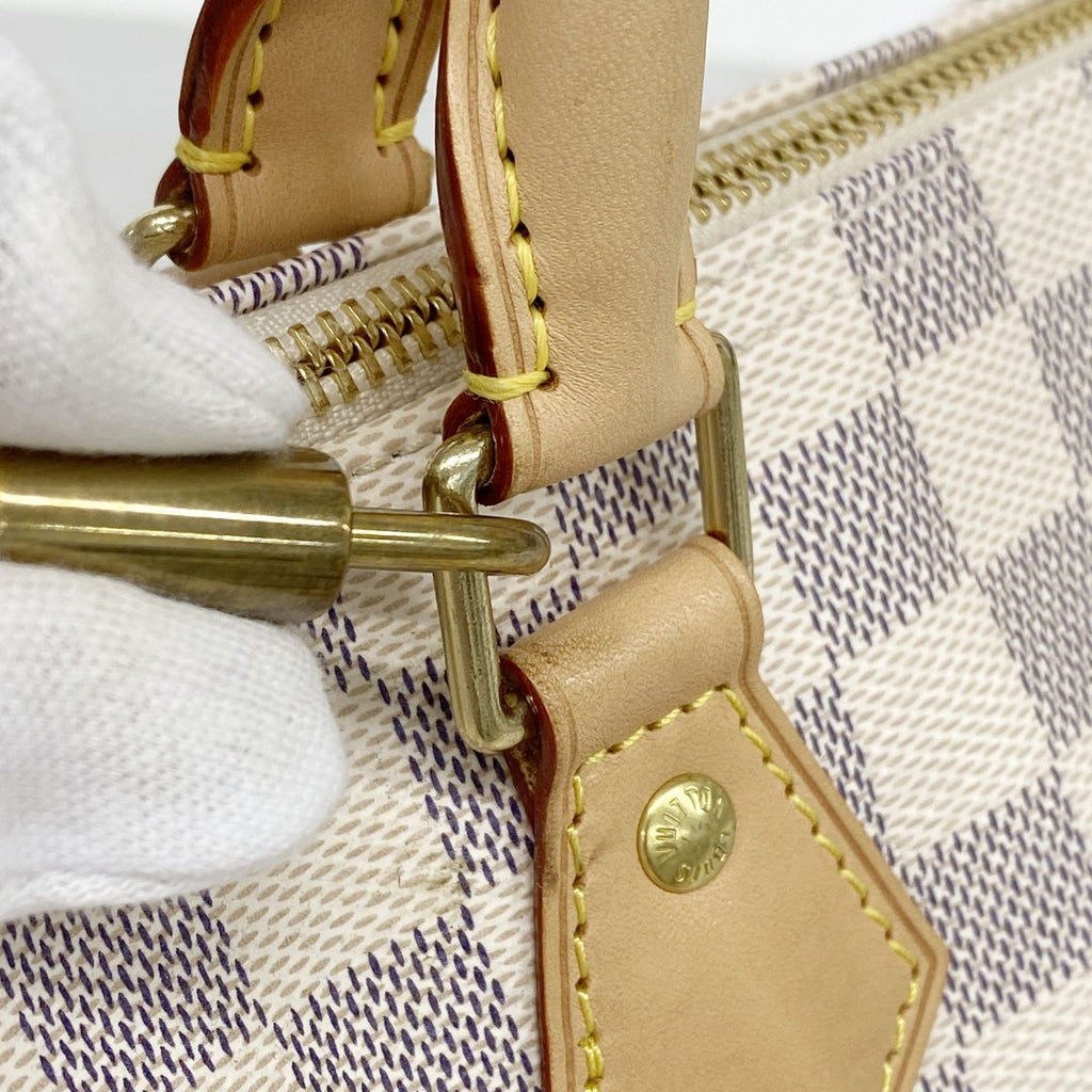 Louis Vuitton Damier Azur Speedy 30 White Handbag — view 8