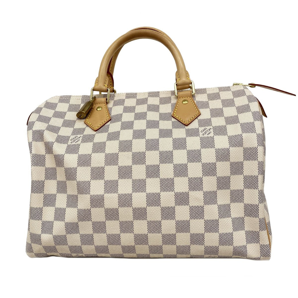 Louis Vuitton Damier Azur Speedy 30 White Handbag