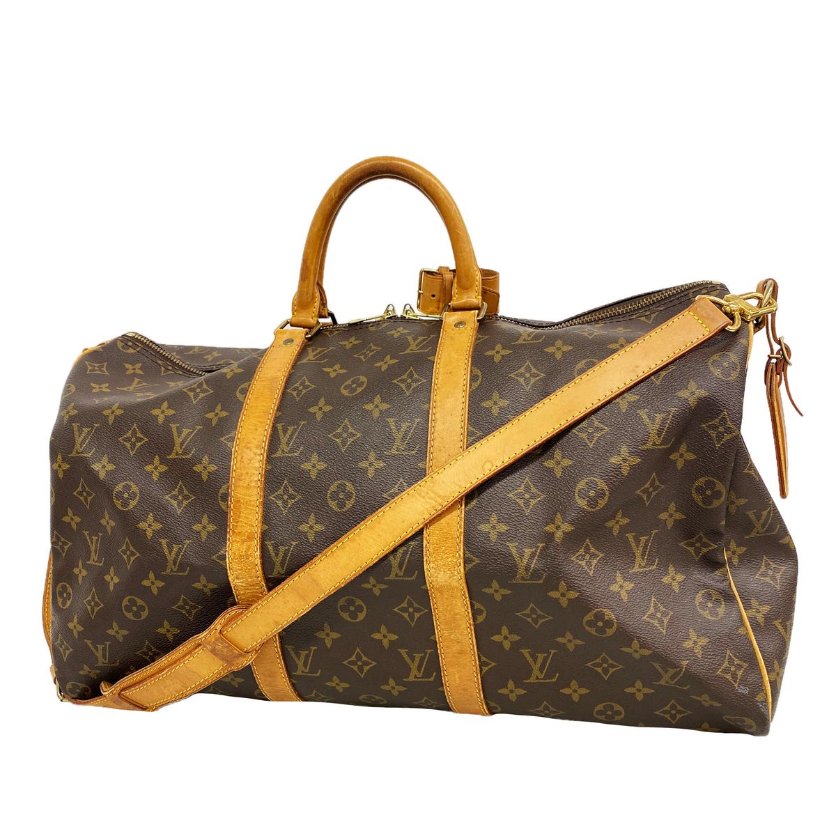 Louis Vuitton Boston Bag Monogram Keepall Bandouliere 50 Brown