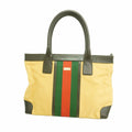 Gucci Tote Bag 002 Canvas Brown Gold