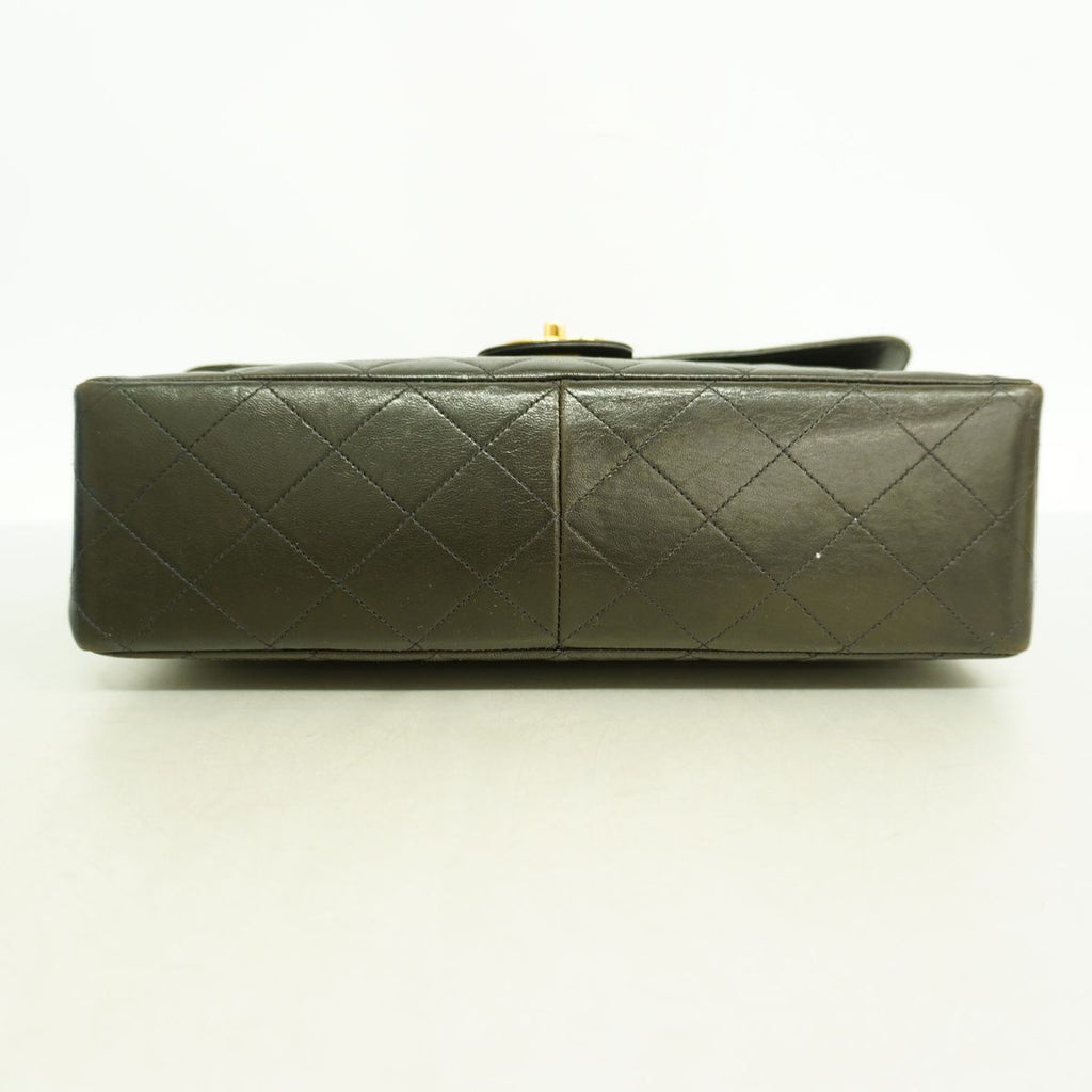 Chanel Shoulder Bag Maxi Quilted Lambskin Black Gold — view 3