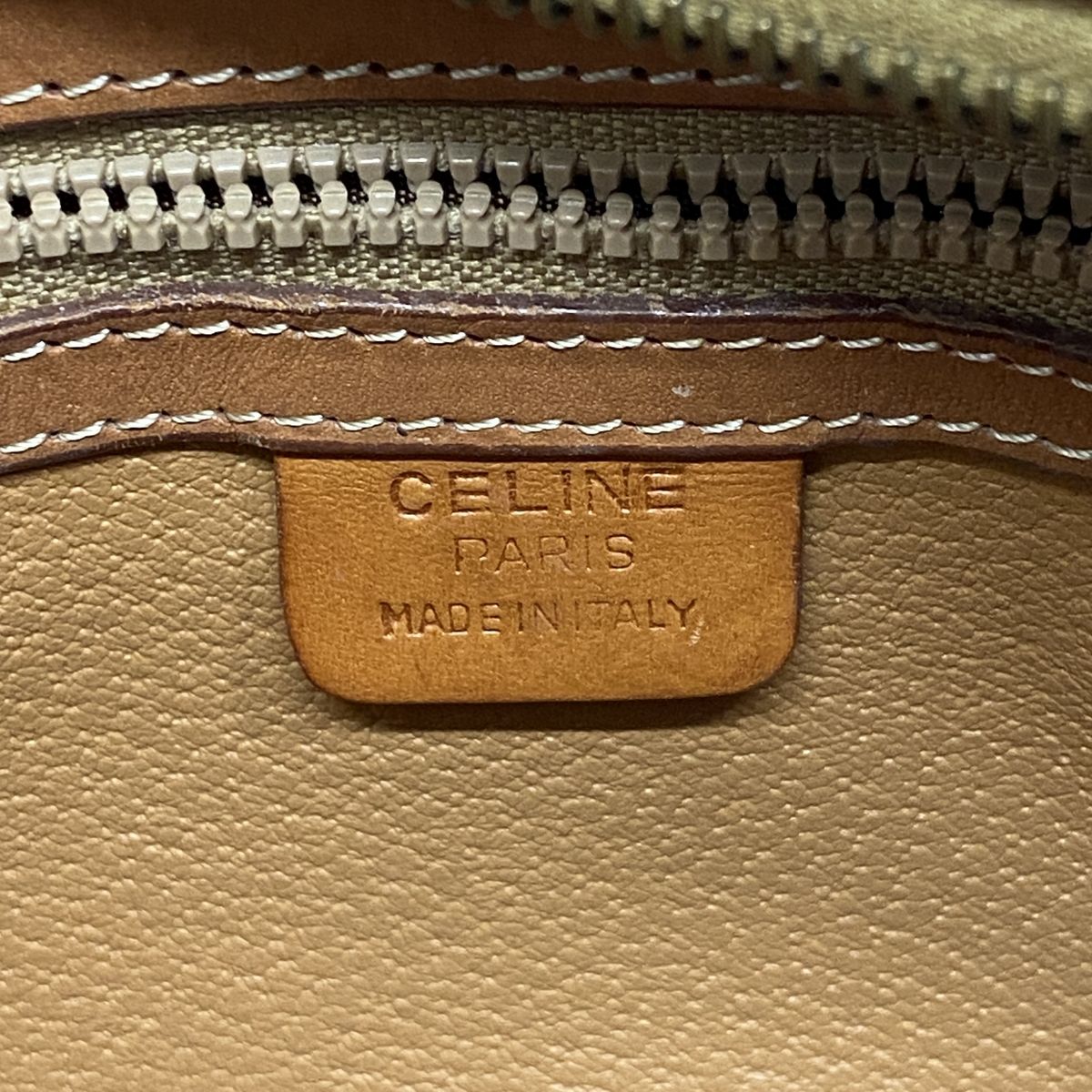 Celine Macadam Brown Gold Handbag — view 5