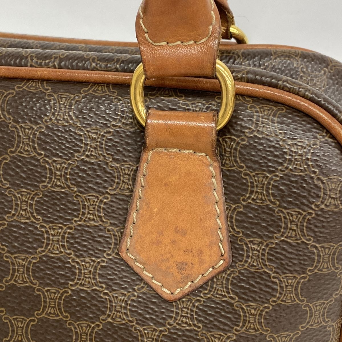 Celine Macadam Brown Gold Handbag — view 8