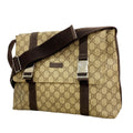 Gucci Shoulder Bag GG Supreme Brown Silver