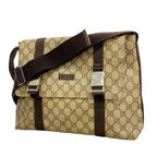 Gucci Shoulder Bag GG Supreme Brown Silver