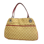 Gucci Tote Bag GG Canvas Beige Silver