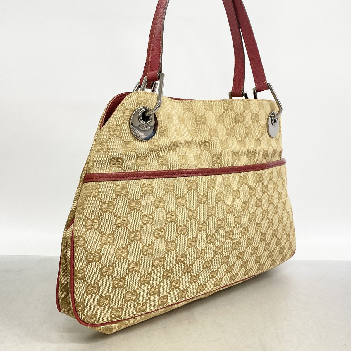 Gucci Tote Bag GG Canvas Beige Silver — view 2