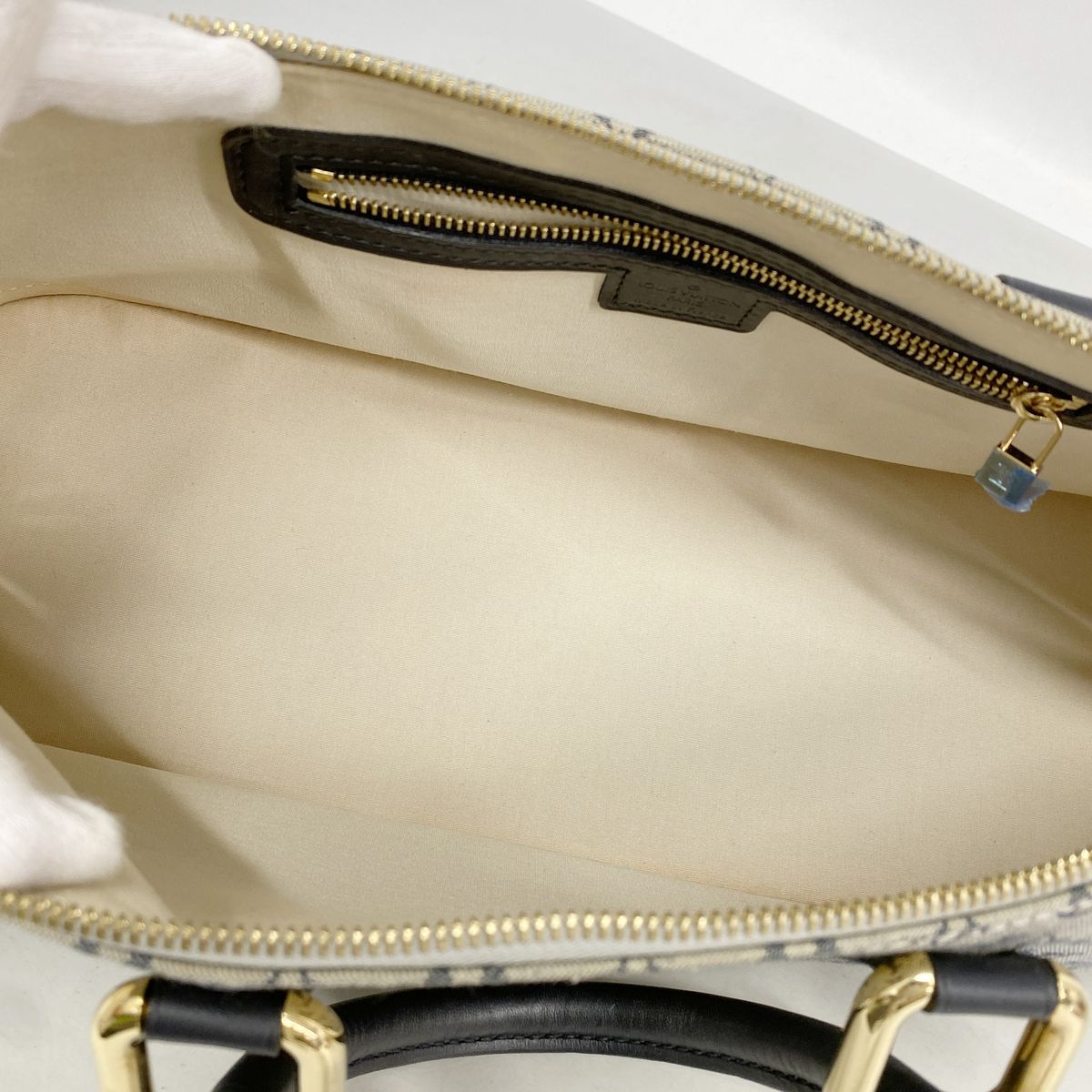 Louis Vuitton Monogram Mini Alma Long Blue Handbag — view 4