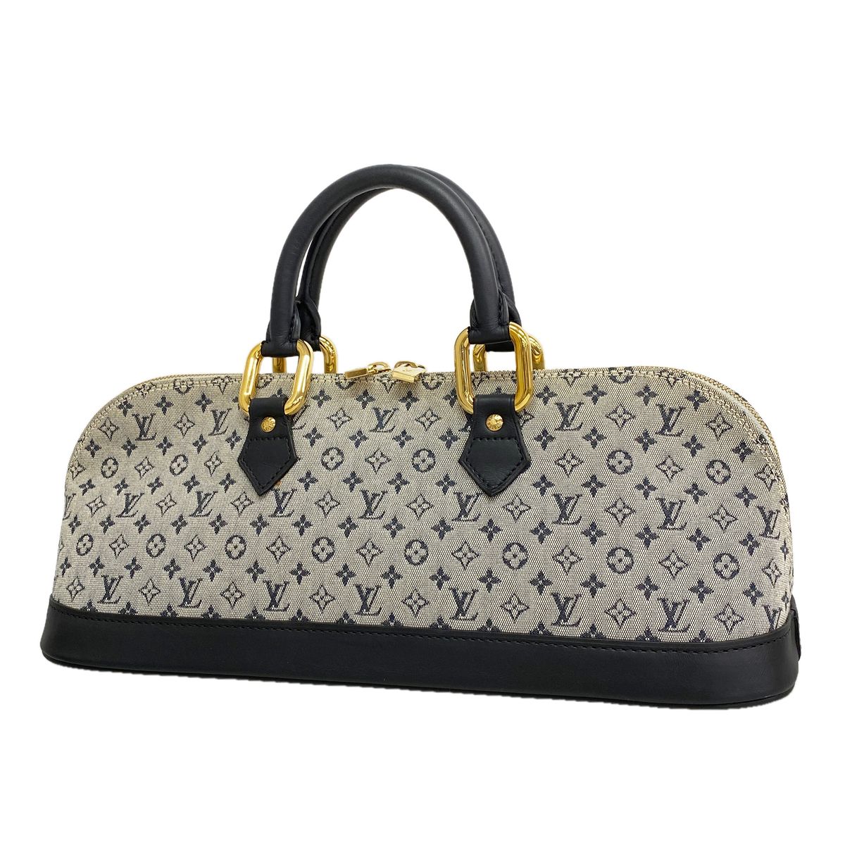 Louis Vuitton Monogram Mini Alma Long Blue Handbag