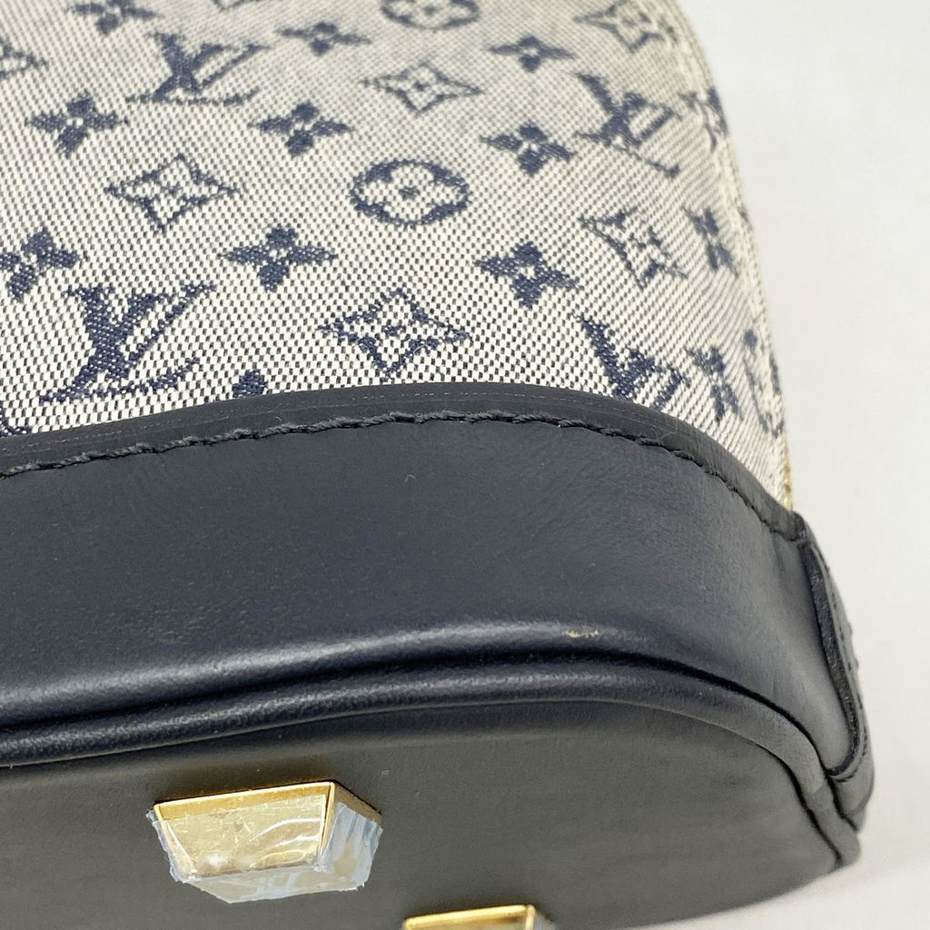 Louis Vuitton Monogram Mini Alma Long Blue Handbag — view 6