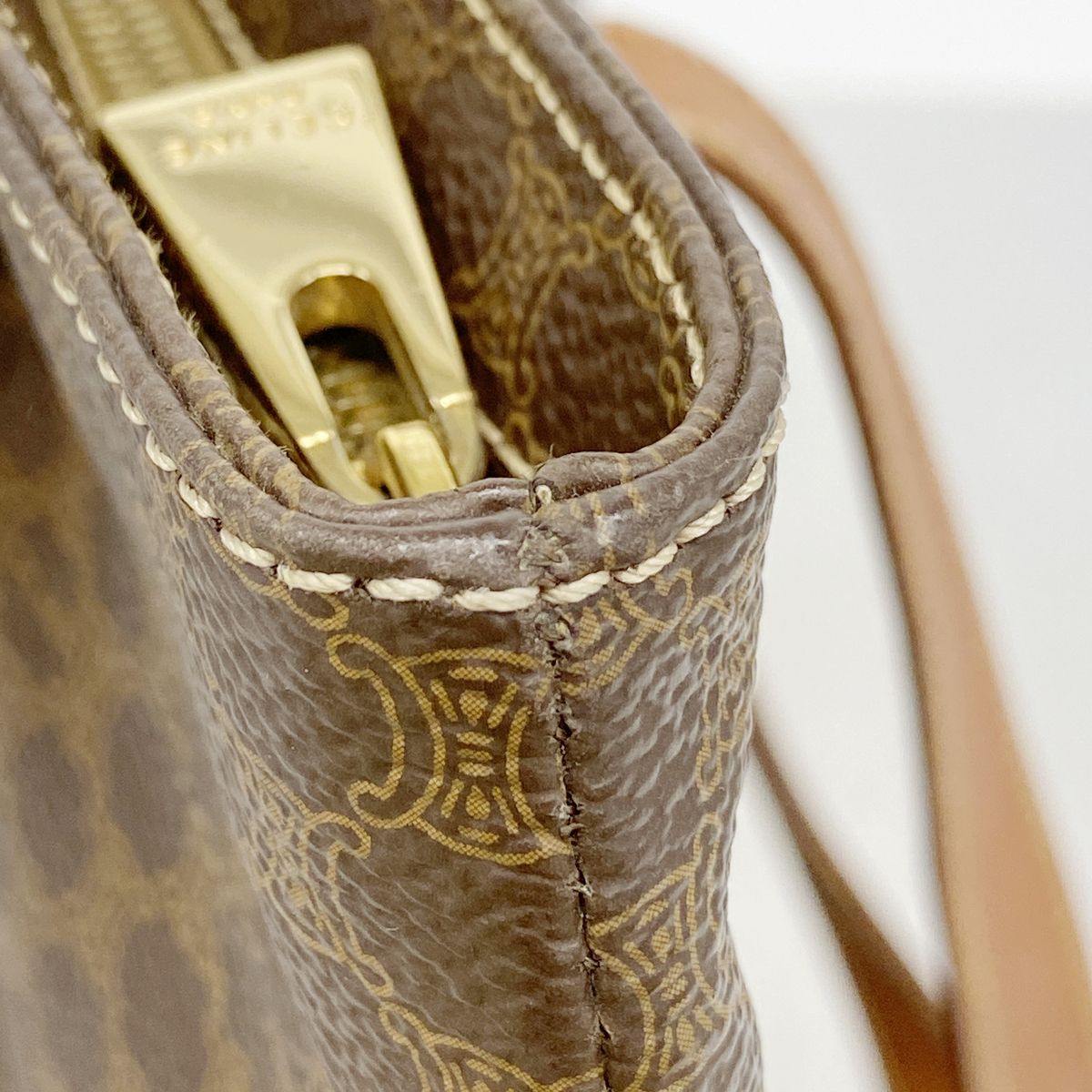 Celine Tote Bag Macadam Brown Gold — view 7